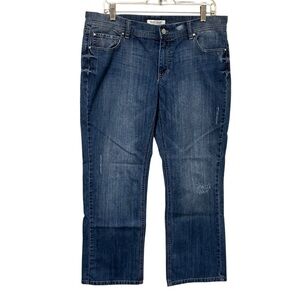 White House Black Market Noir Distressed Cropped Jeans